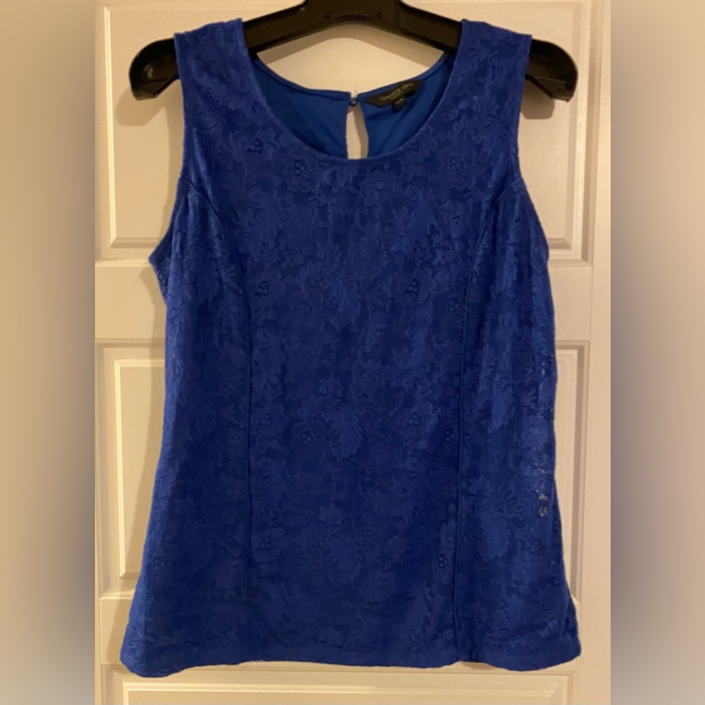 Kenneth Cole Reaction blue Lace Sleeveless Shirt